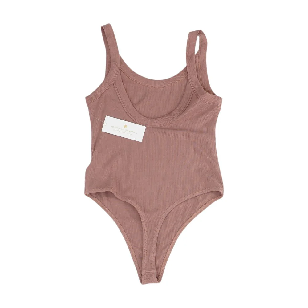 Mauve Solid Bodysuit Tank - Image 2