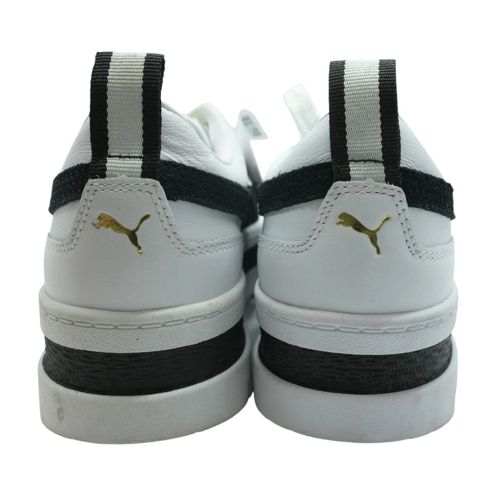 Mayze Leather White Low Top Athletic Shoes - Image 2