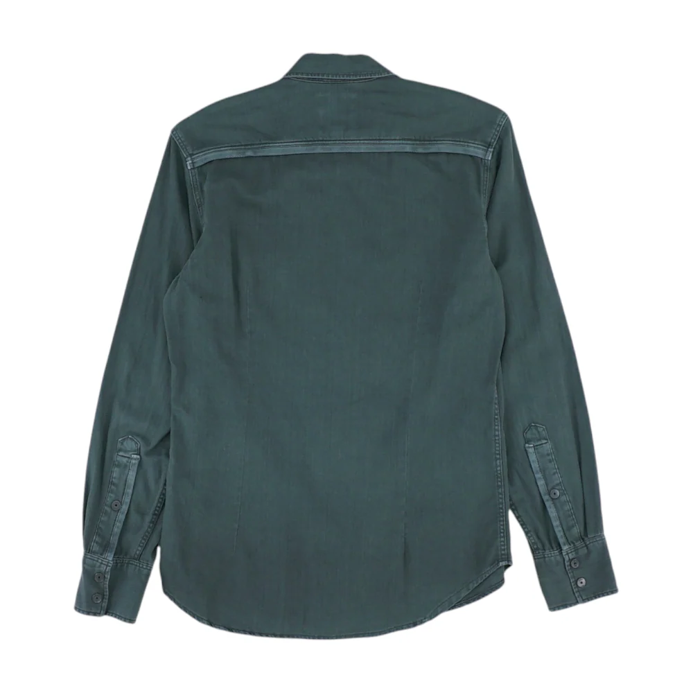 Green Solid Long Sleeve Button Down - Image 2