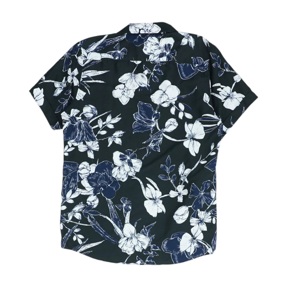 Black Floral Short Sleeve Button Down - Image 2