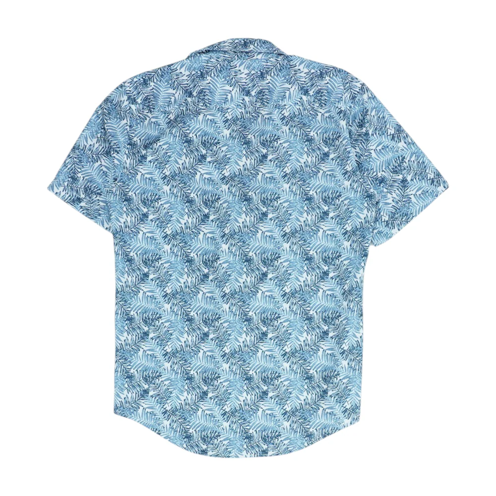 Blue Graphic Short Sleeve Button Down - Image 2