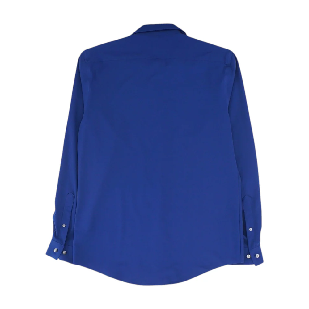 Blue Solid Long Sleeve Button Down - Image 2