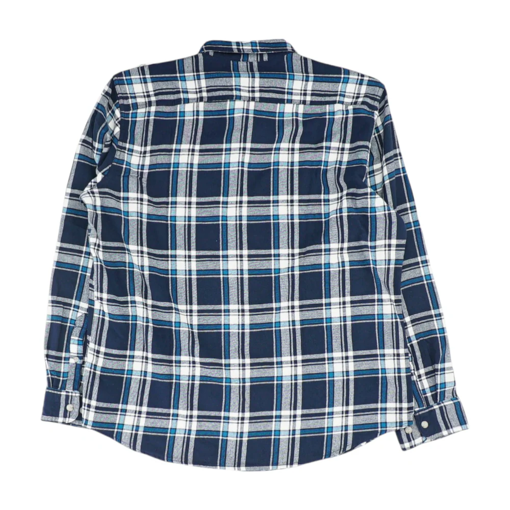 Navy Plaid Flannel Button Down - Image 2