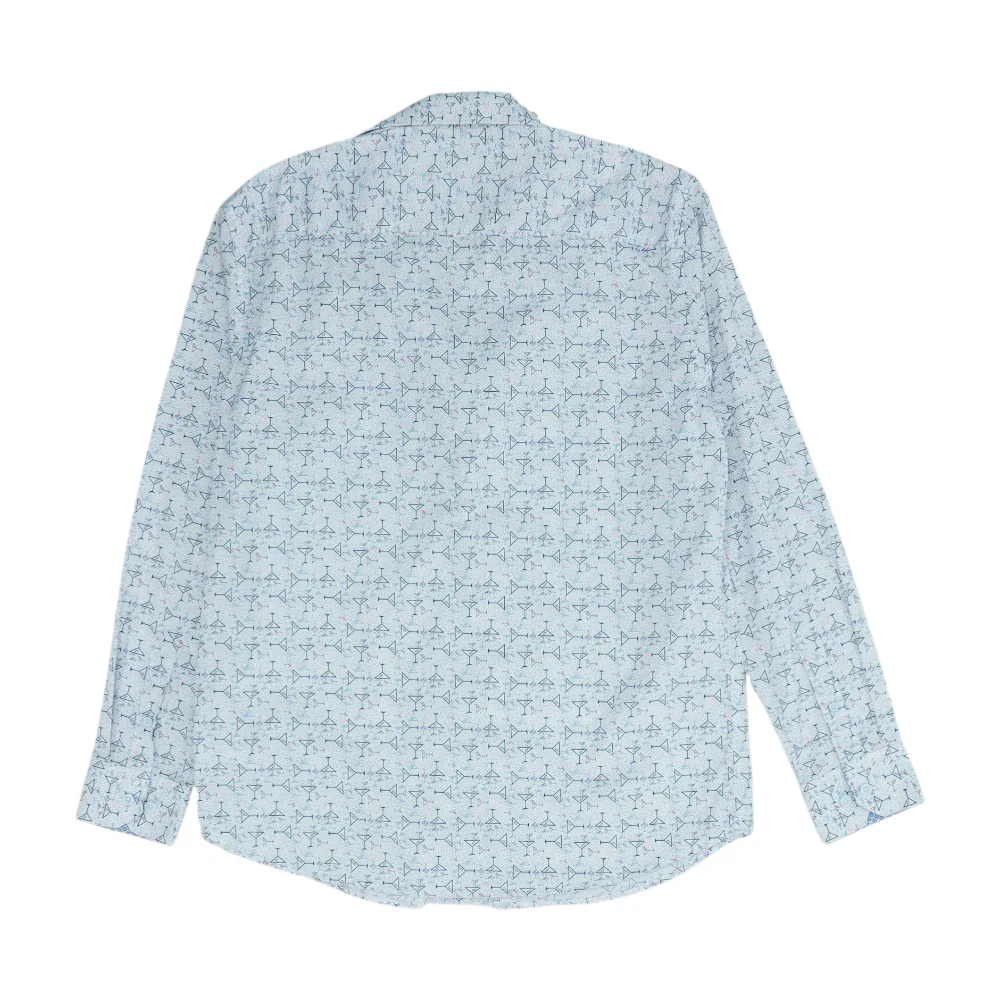 White Graphic Long Sleeve Button Down - Image 2