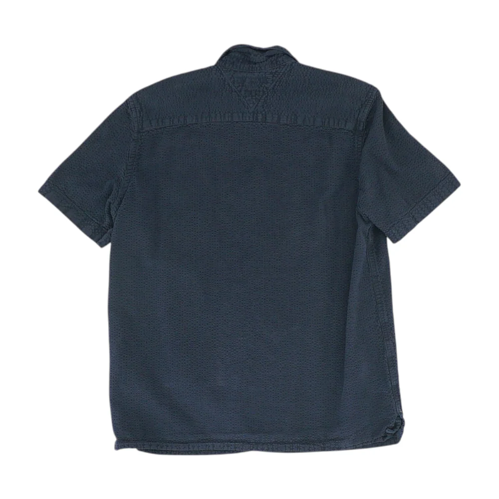 Navy Solid Short Sleeve Button Down - Image 2