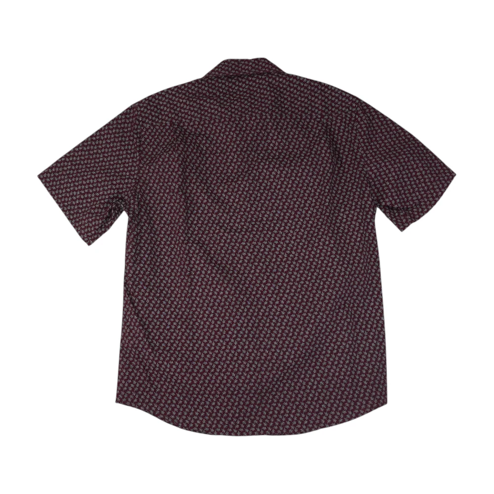 Maroon Print Short Sleeve Button Down - Image 2