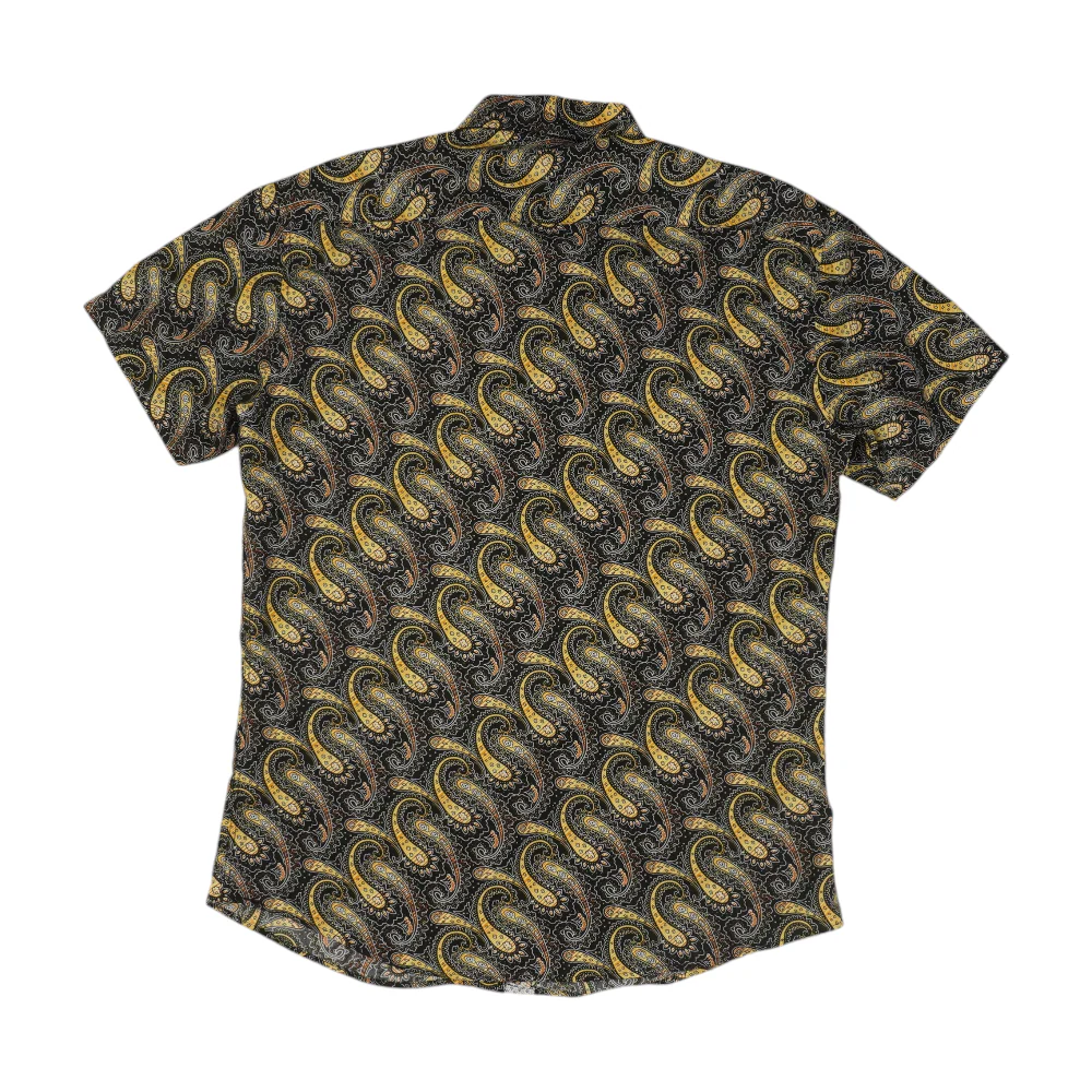 Black Paisley Short Sleeve Button Down - Image 2