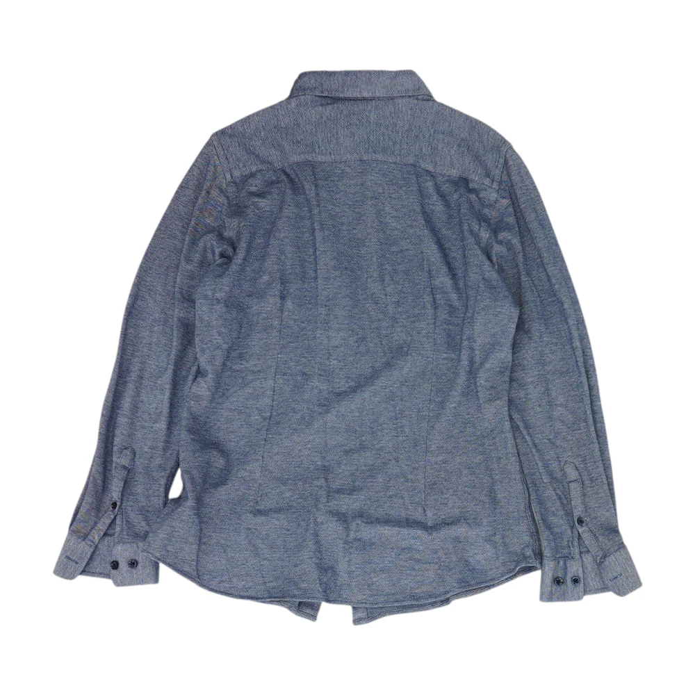 Blue Solid Long Sleeve Button Down - Image 2