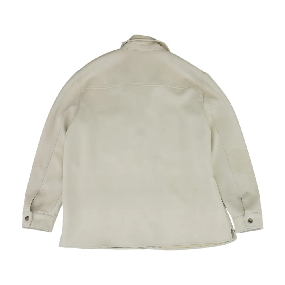 Beige Solid Flannel Button Down - Image 2