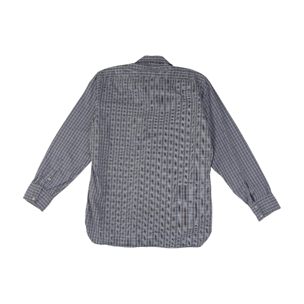 Navy Plaid Long Sleeve Button Down - Image 2