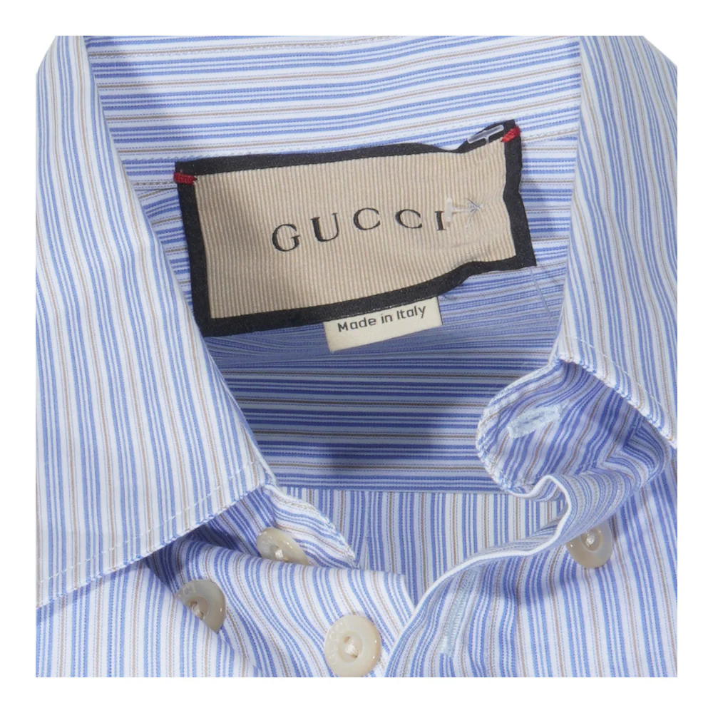 Blue Striped Short Sleeve Button Down - Image 4