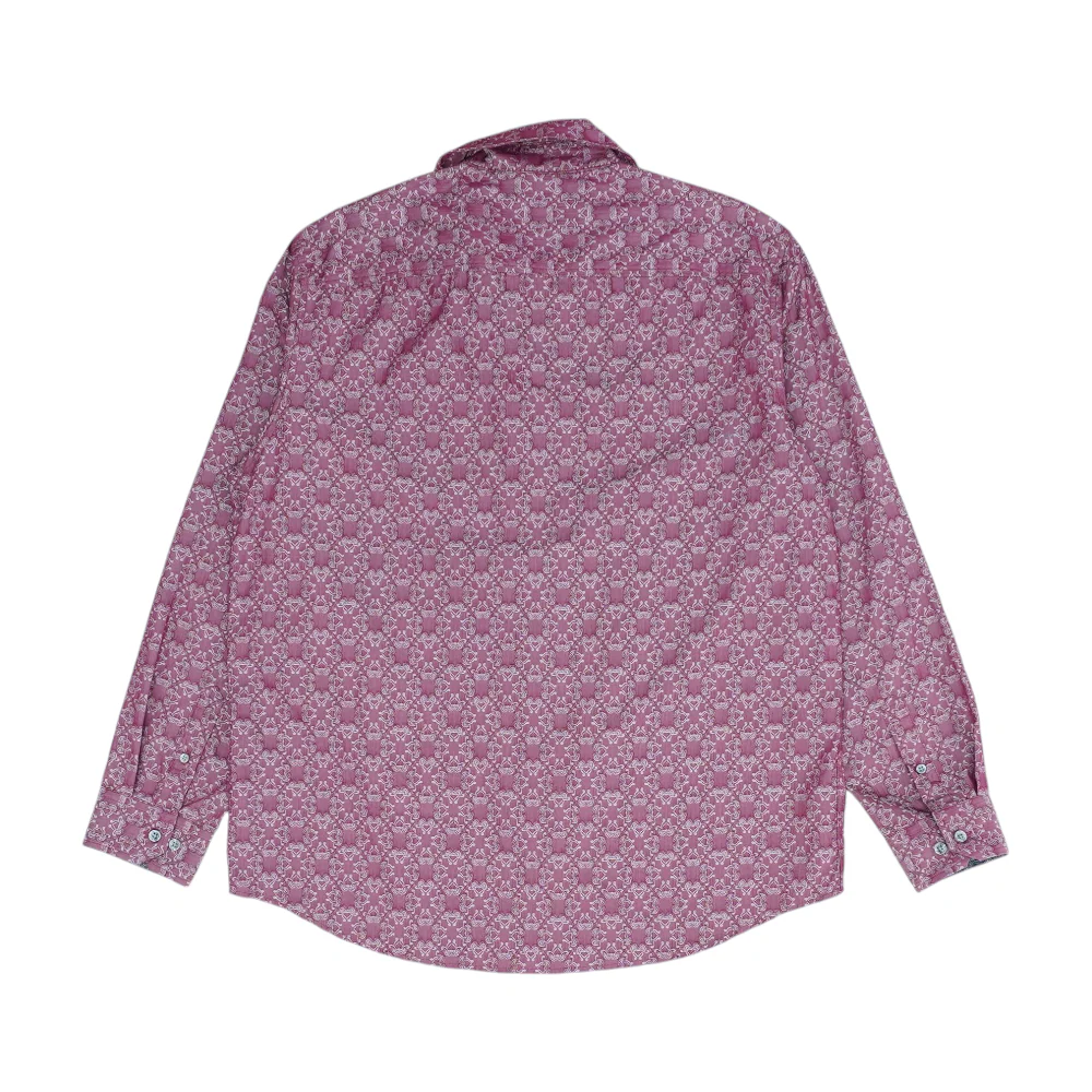 Red Print Long Sleeve Button Down - Image 2