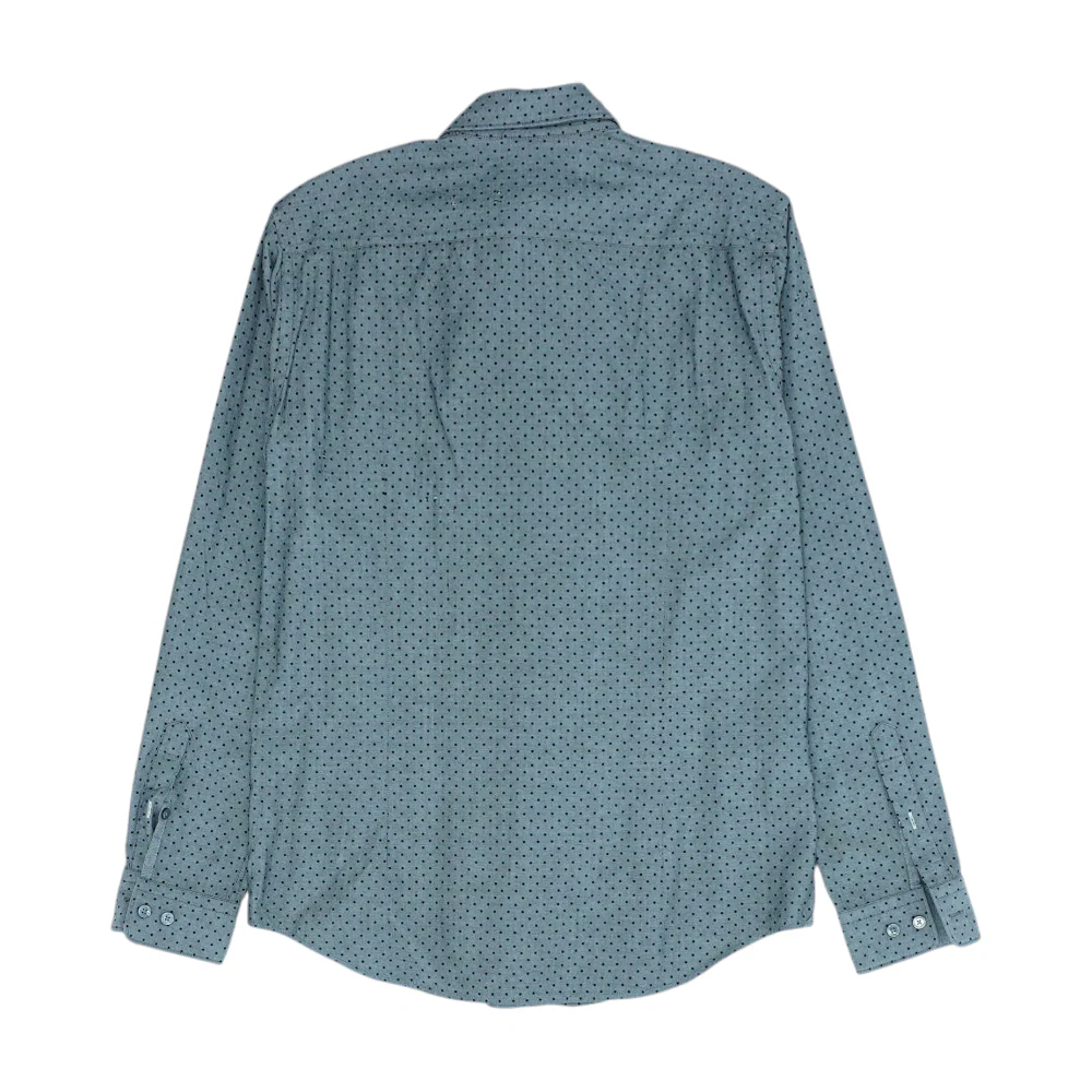 Gray Polka Dot Long Sleeve Button Down - Image 2
