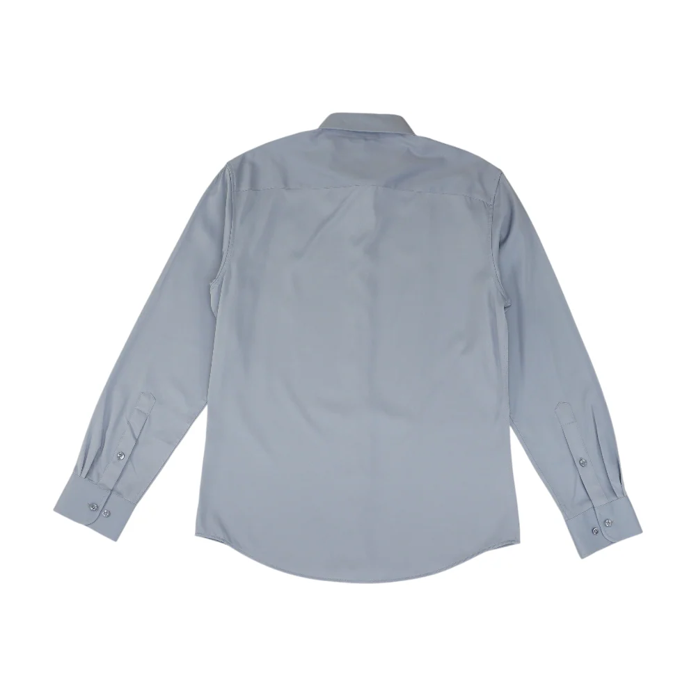 Blue Solid Long Sleeve Button Down - Image 2