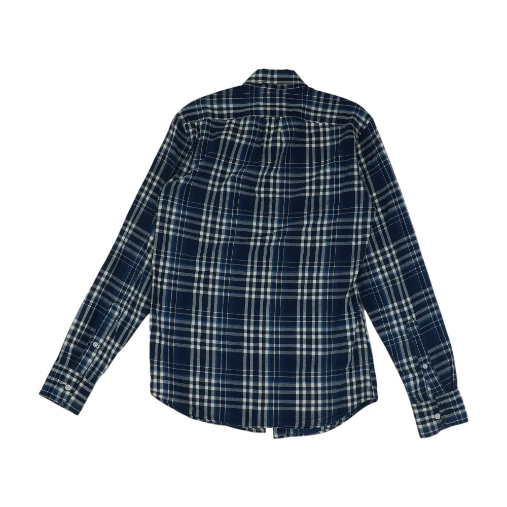 Navy Plaid Long Sleeve Button Down - Image 2