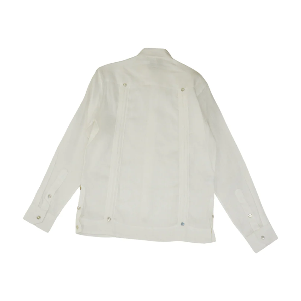 White Solid Long Sleeve Button Down - Image 2
