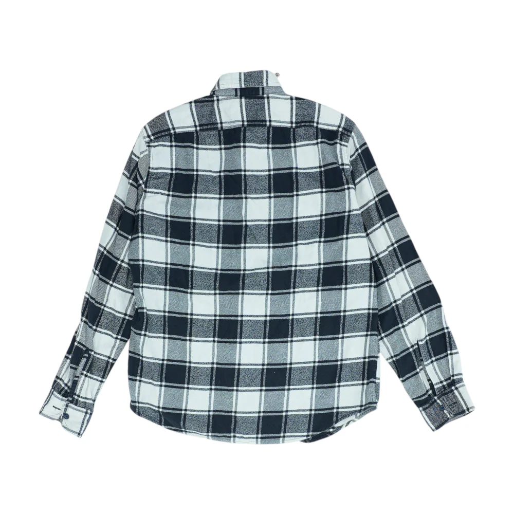 Navy Plaid Flannel Button Down - Image 2