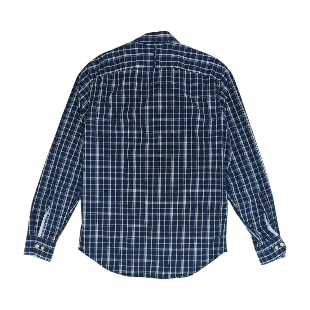 Navy Plaid Long Sleeve Button Down - Image 2