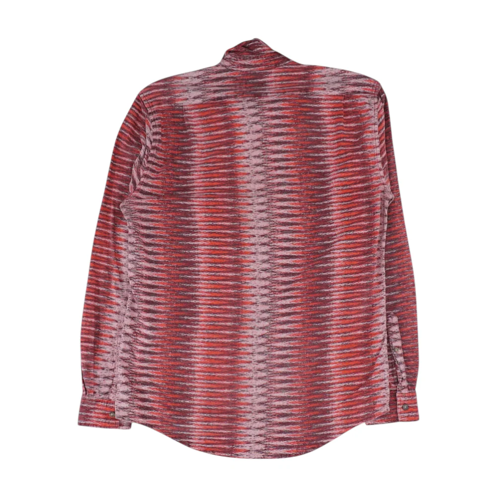 Red Print Long Sleeve Button Down - Image 2