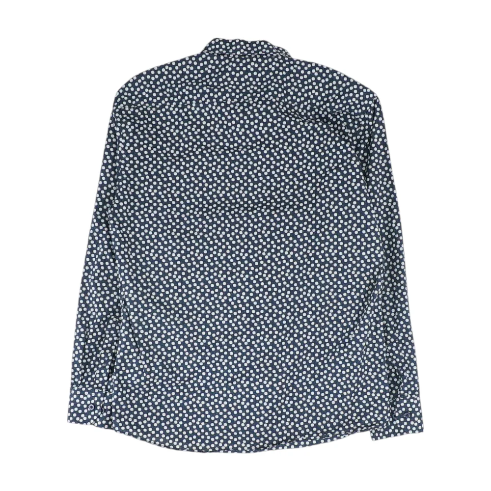 Navy Abstract Long Sleeve Button Down - Image 2