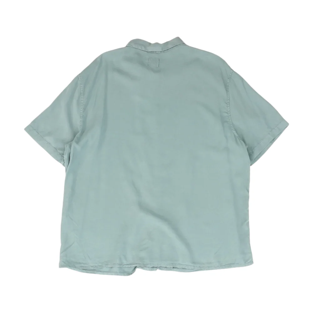 Blue Solid Short Sleeve Button Down - Image 2