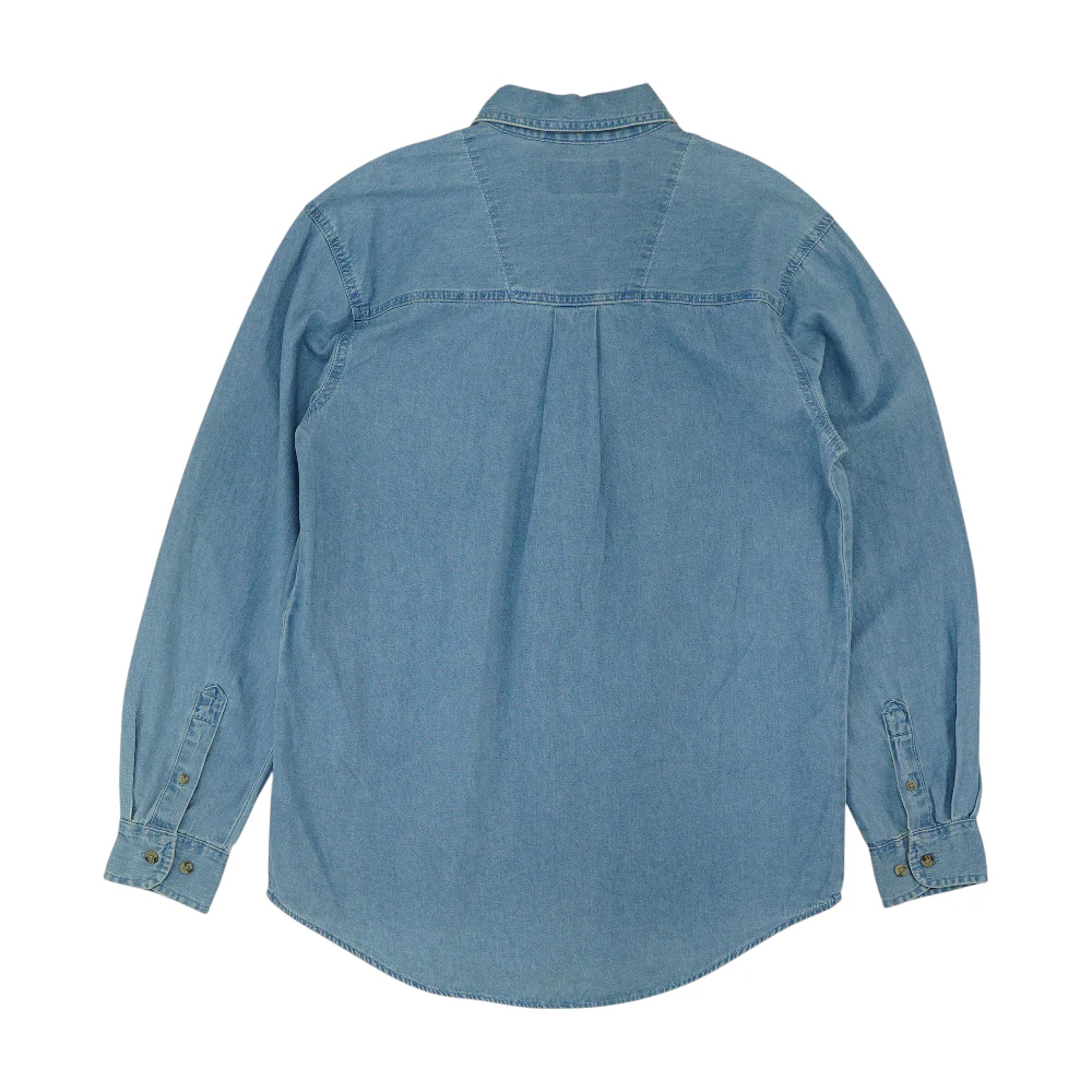 Blue Solid Long Sleeve Button Down - Image 2