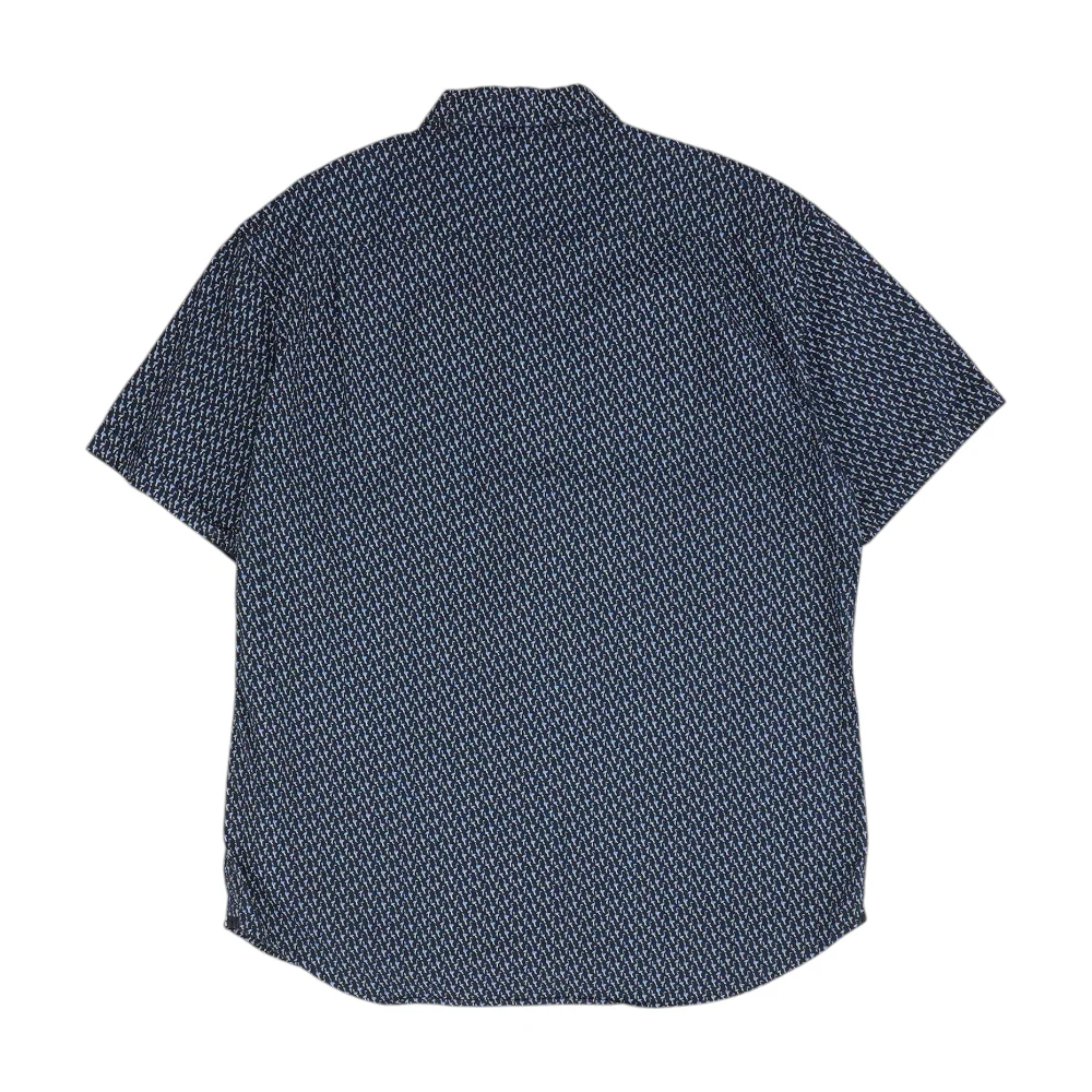 Navy Print Short Sleeve Button Down - Image 2
