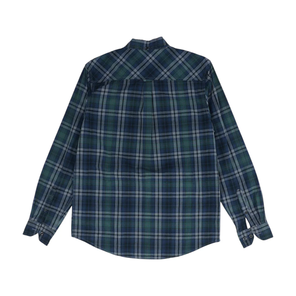 Navy Plaid Long Sleeve Button Down - Image 2