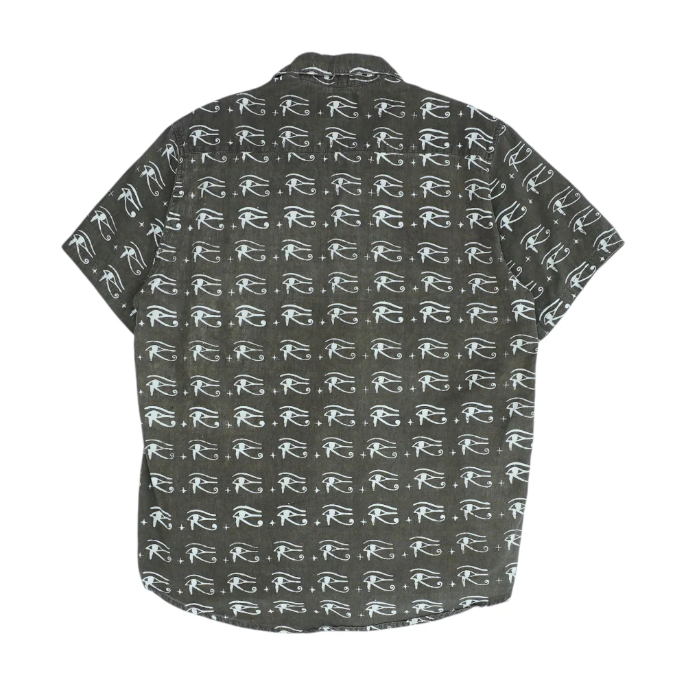 Brown Print Short Sleeve Button Down - Image 2