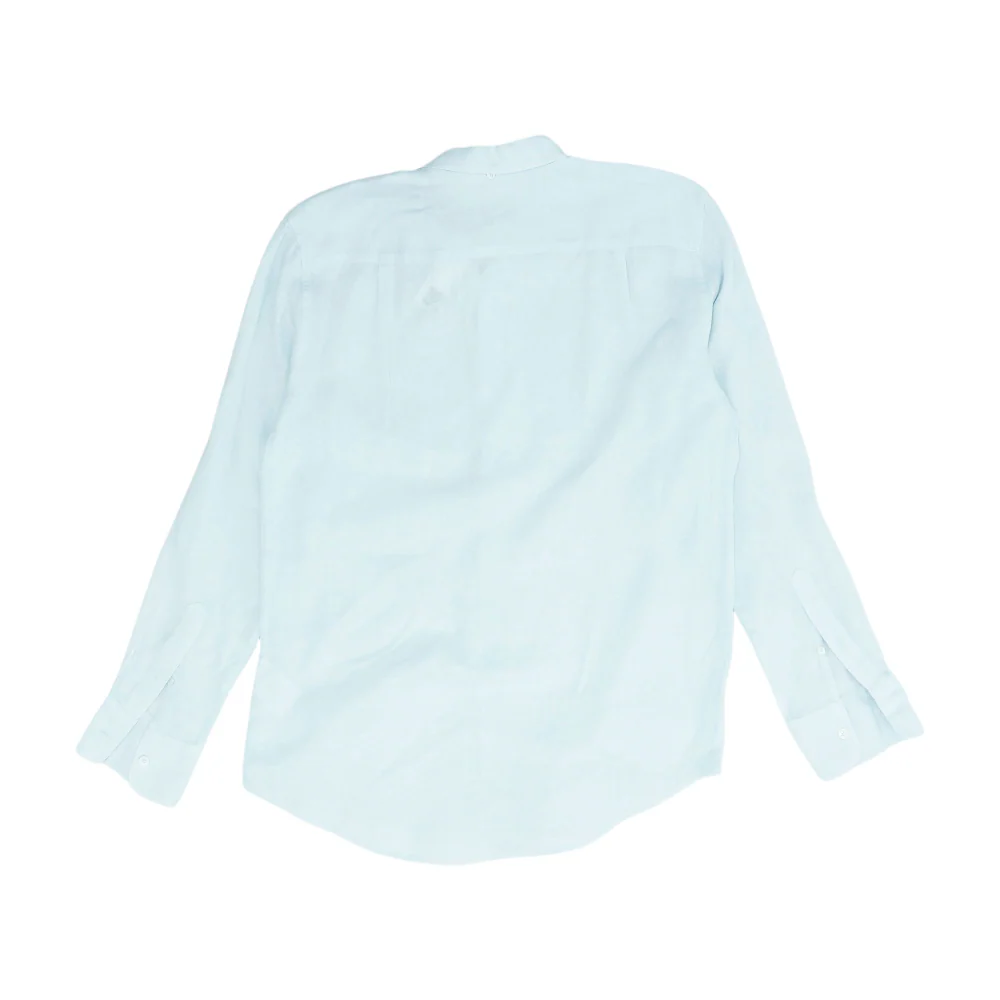 Blue Solid Long Sleeve Button Down - Image 2