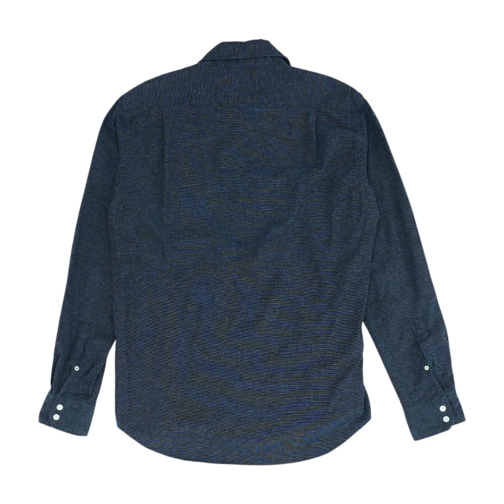 Navy Solid Flannel Button Down - Image 2
