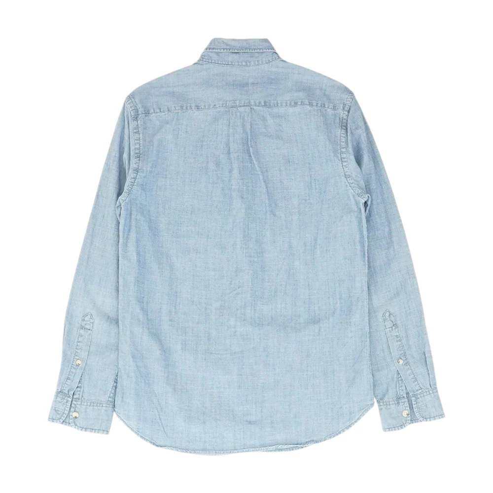 Blue Solid Long Sleeve Button Down - Image 2