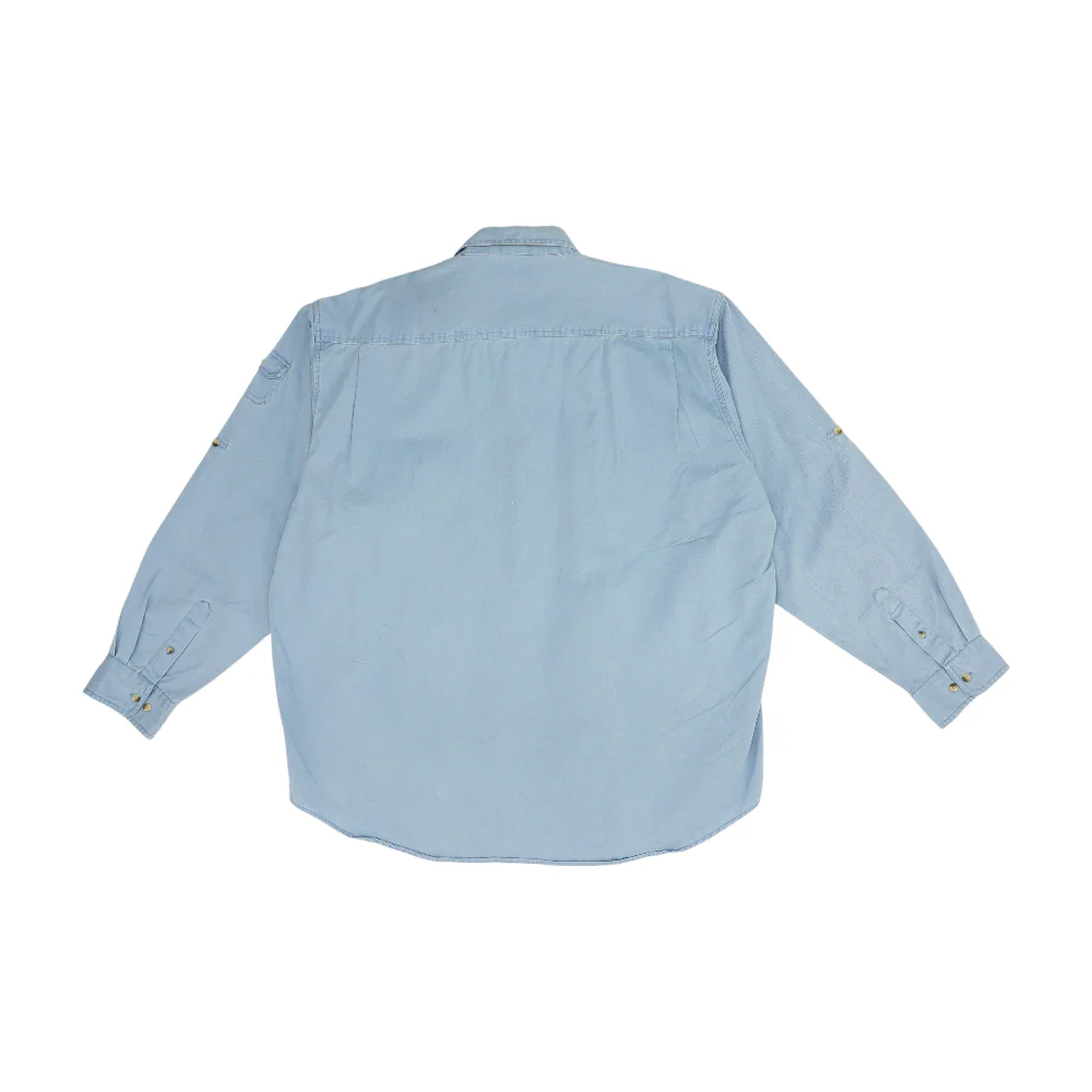 Blue Solid Long Sleeve Button Down - Image 2
