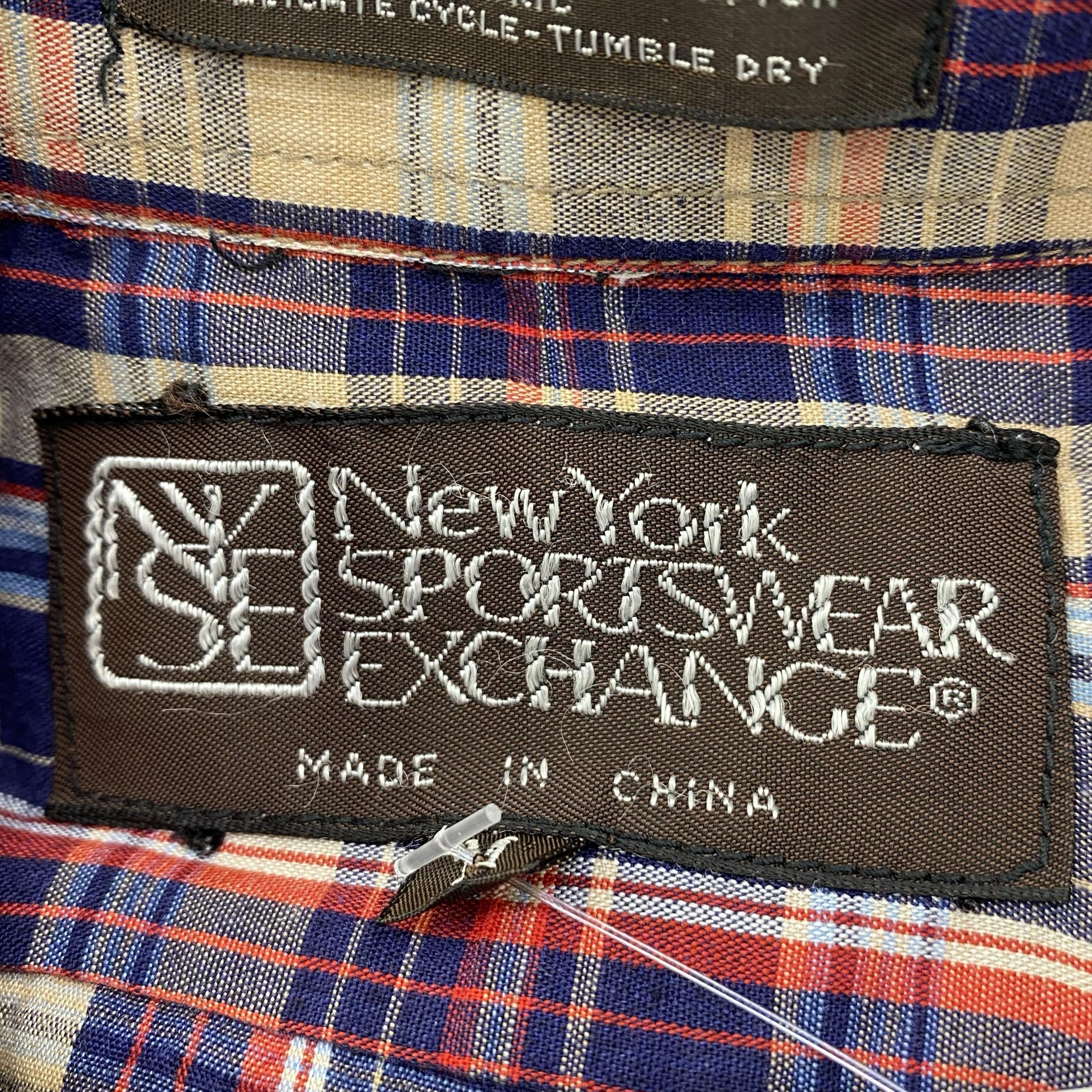 Vintage Navy Plaid Short Sleeve Button Down - Image 3