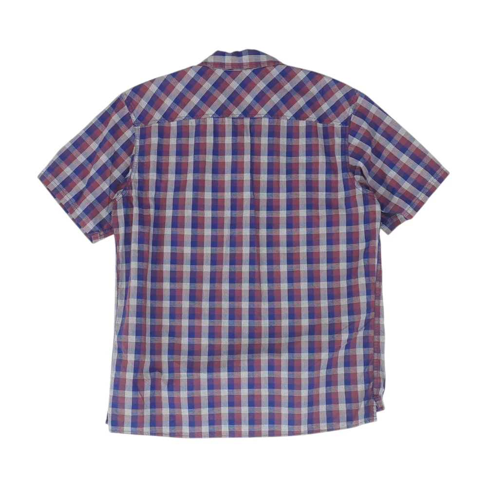Navy Plaid Short Sleeve Button Down - Image 2