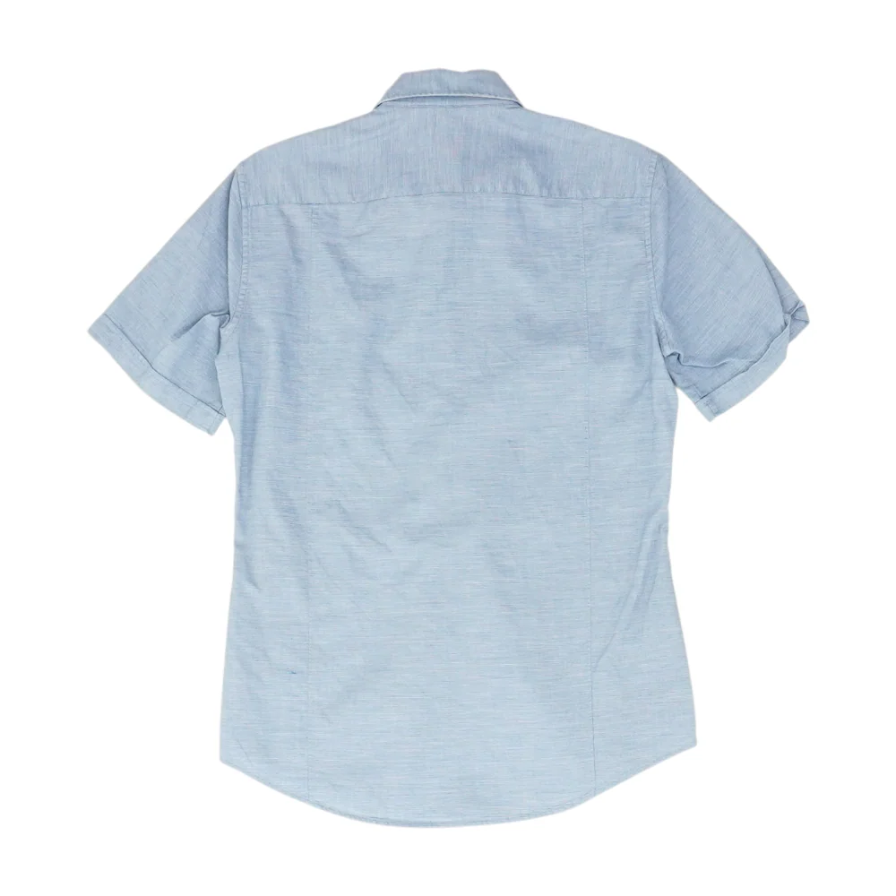 Blue Solid Short Sleeve Button Down - Image 2