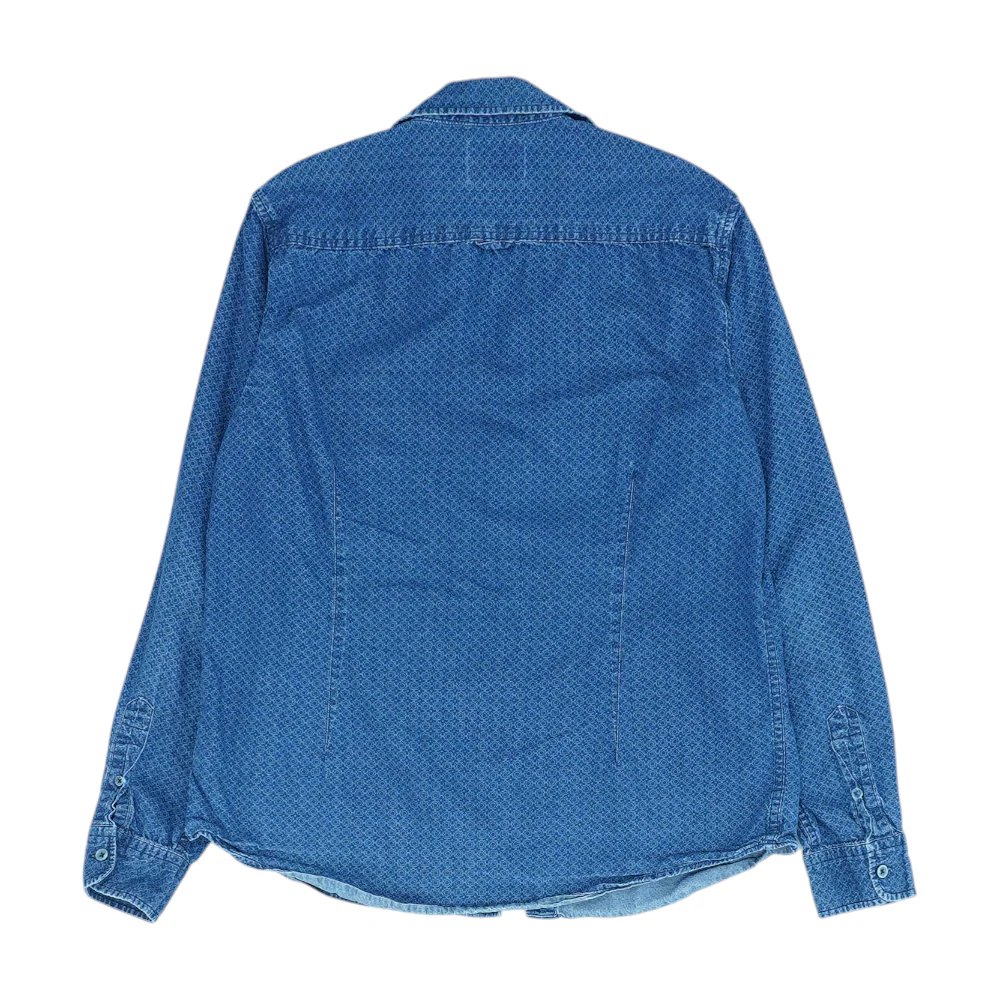 Blue Solid Long Sleeve Button Down - Image 2