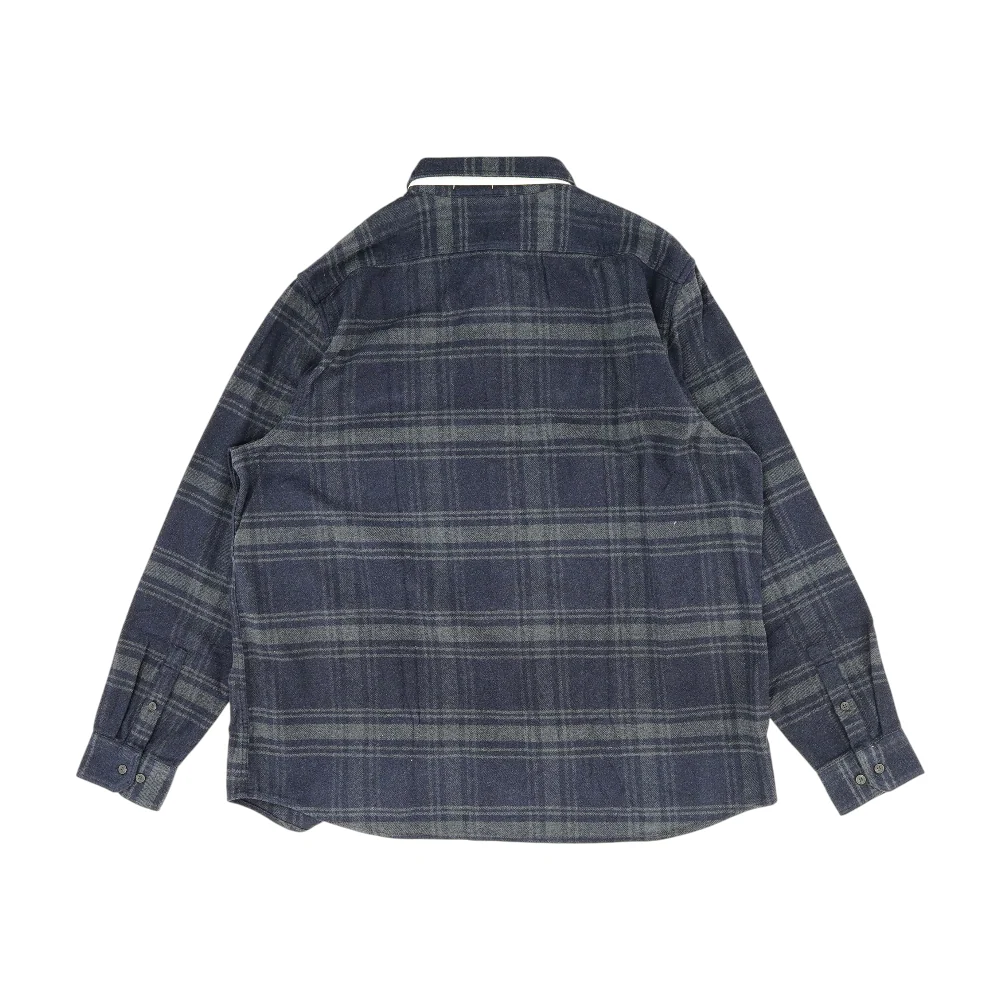 Navy Tall Plaid Flannel Button Down - Image 2