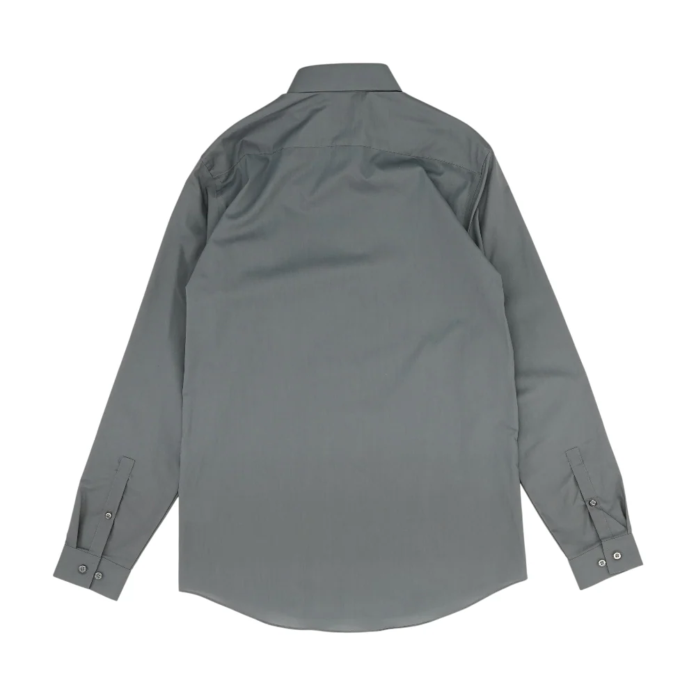 Gray Solid Long Sleeve Button Down - Image 2