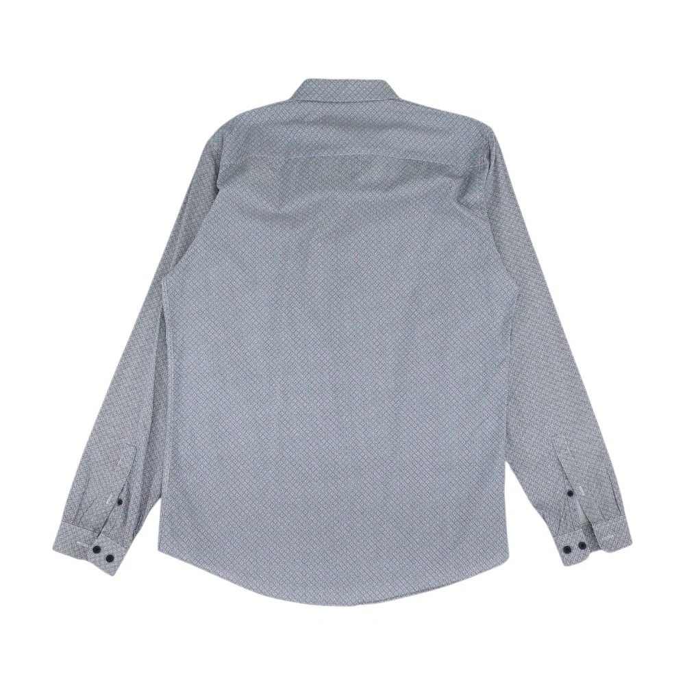 White Geometric Long Sleeve Button Down - Image 2