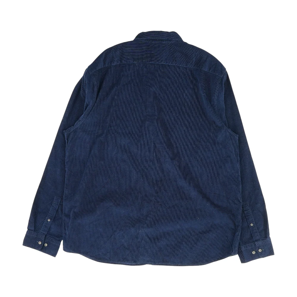 Navy Tall Solid Flannel Button Down - Image 2