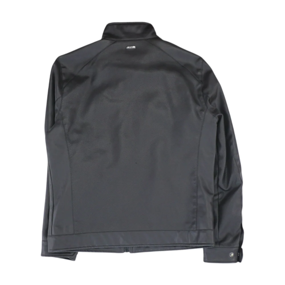 Brown Solid Leather Jacket - Image 2