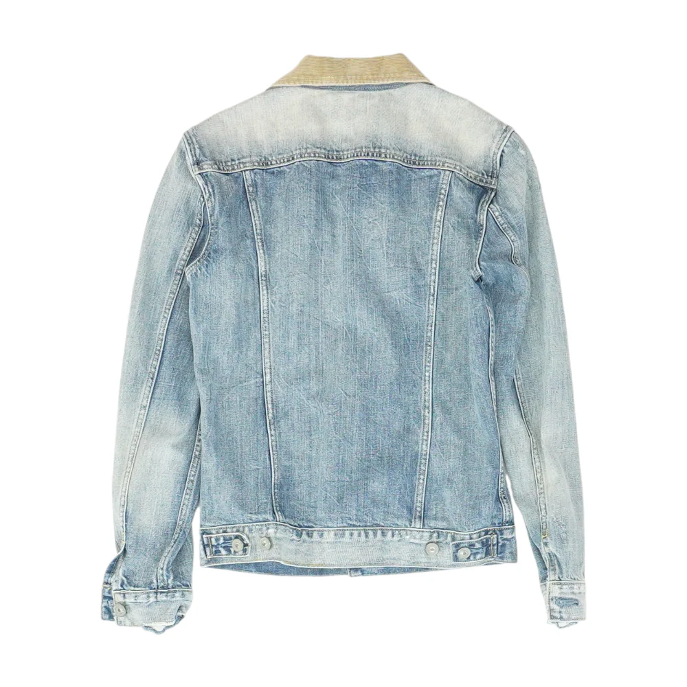 Blue Solid Denim Jacket - Image 2