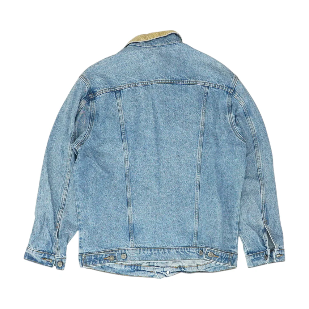 Blue Solid Denim Jacket - Image 2