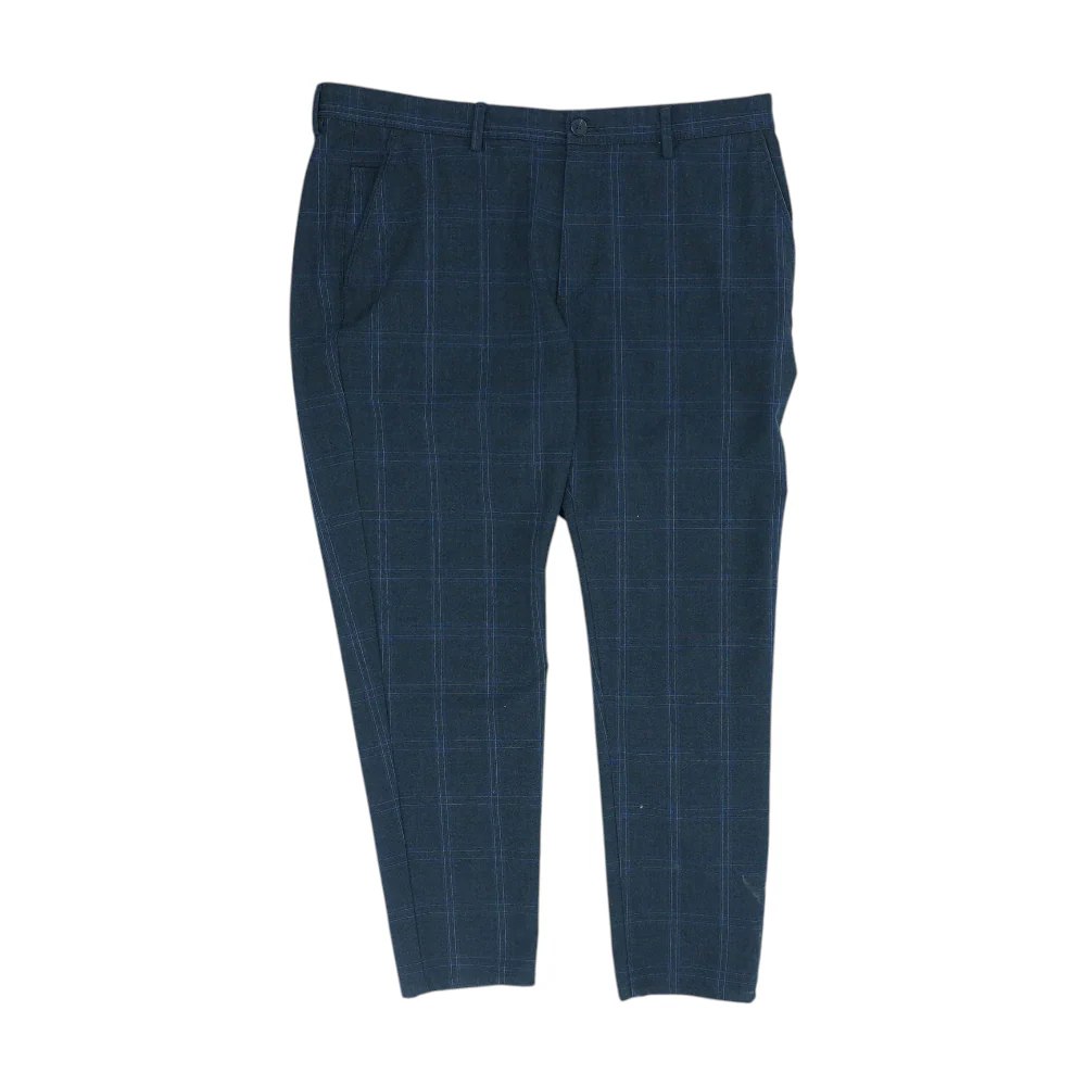Black Plaid Straight Pants