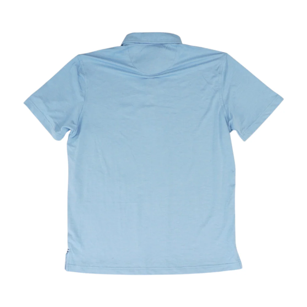 Blue Solid Short Sleeve Polo - Image 2