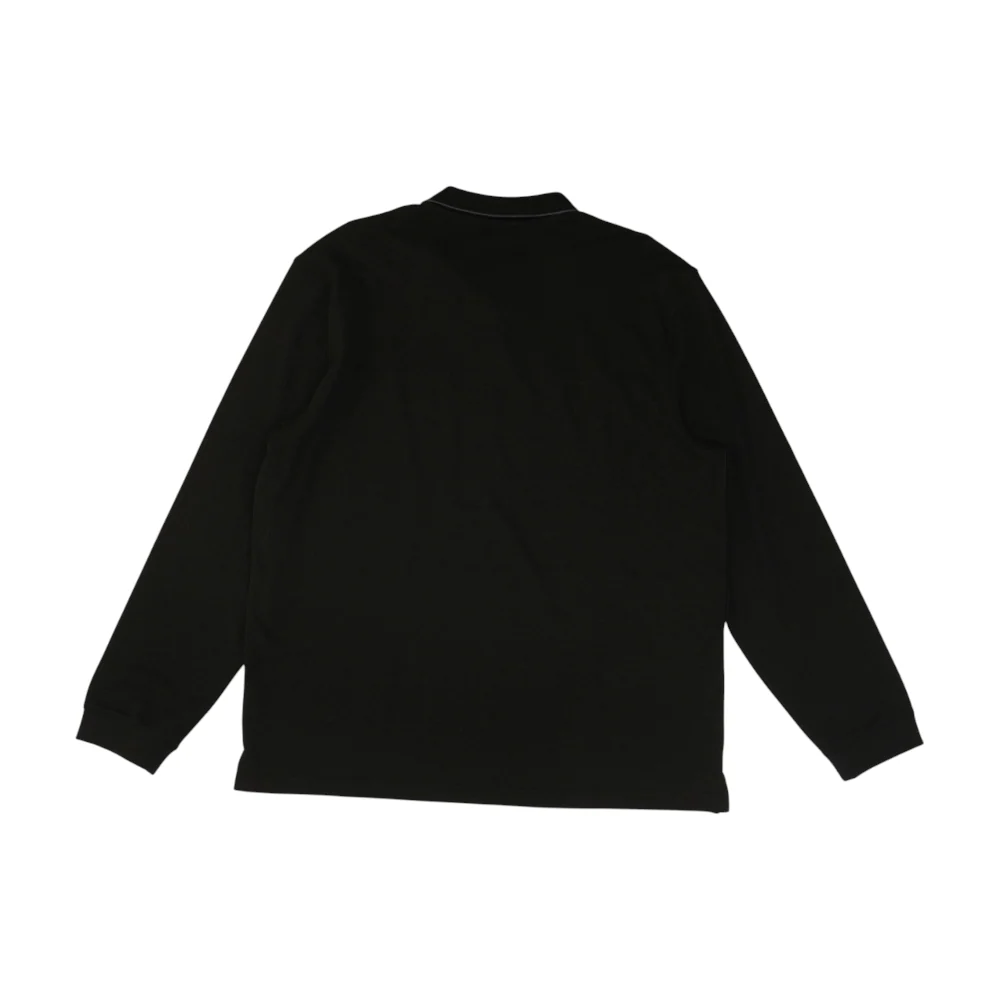Black Striped Long Sleeve Polo - Image 2