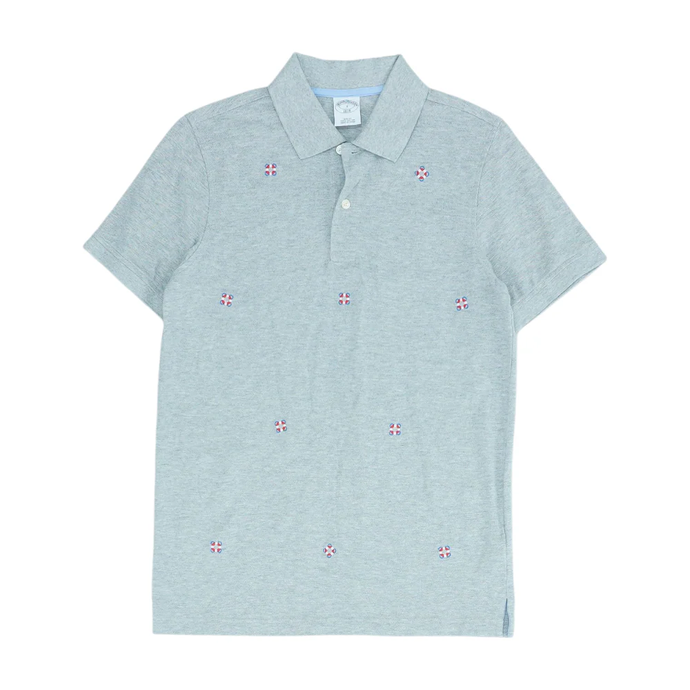 Gray Solid Short Sleeve Polo