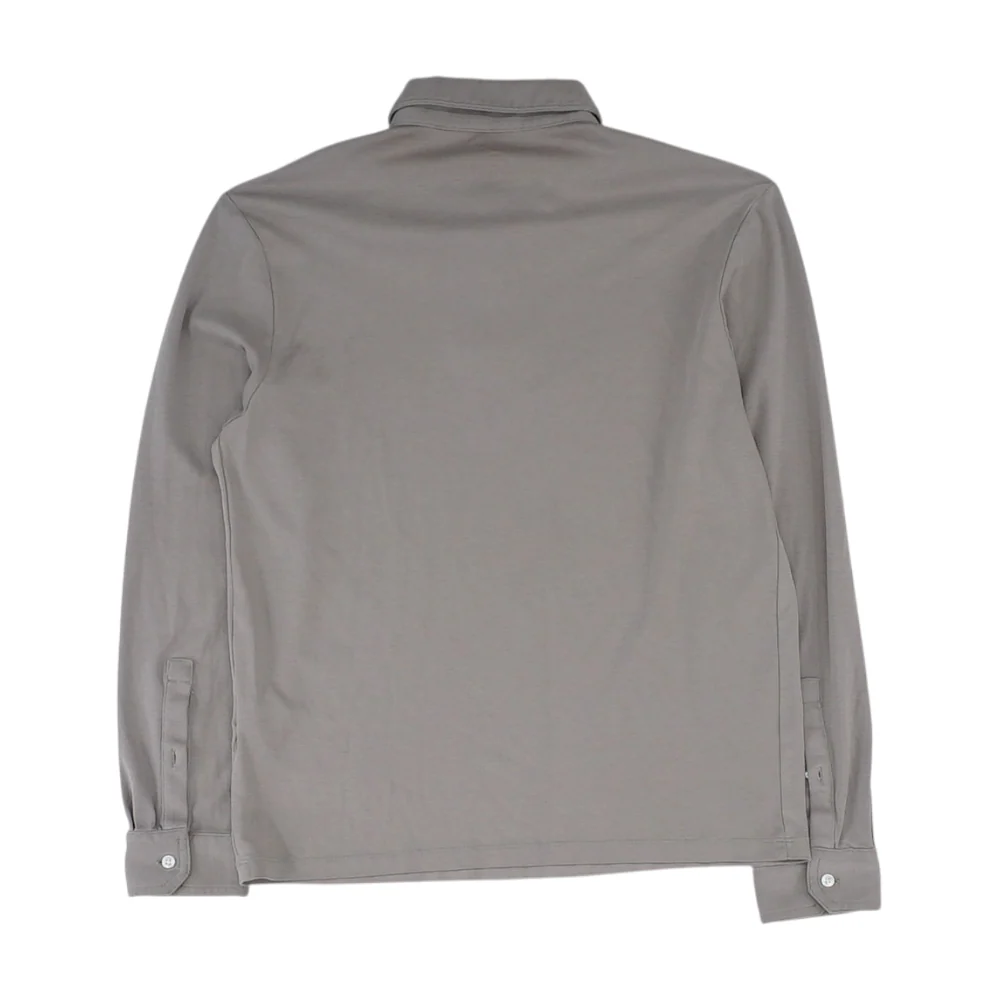 Brown Solid Long Sleeve Polo - Image 2