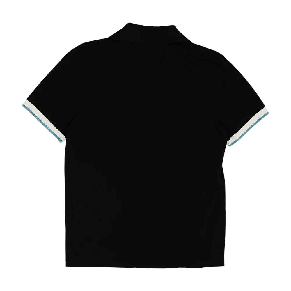 Black Solid Short Sleeve Polo - Image 2